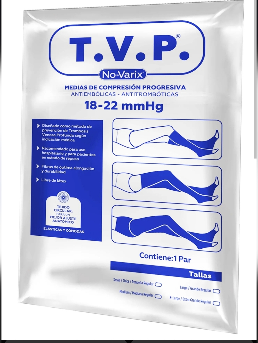 TVP No Varix - Medical Compression Socks – White – Size Small (New, Sealed)